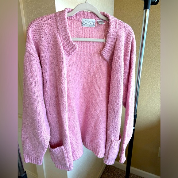 Vintage Cascade Classics Pink Cardigan with Pockets Size medium - Picture 1 of 4